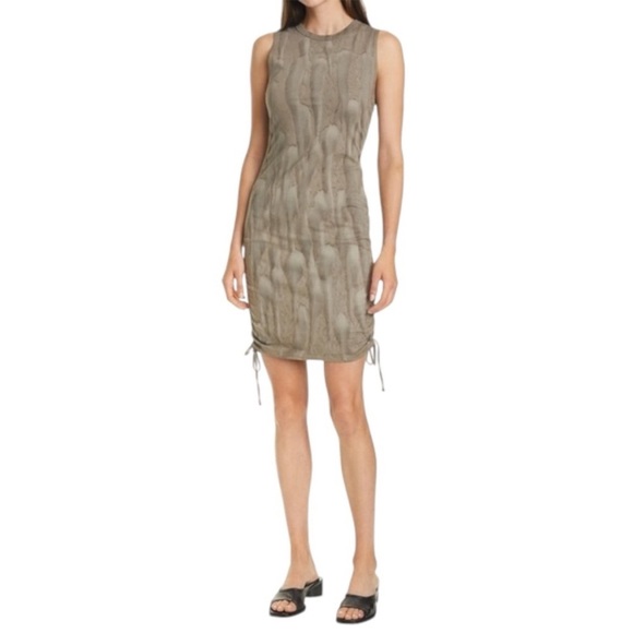 Cotton Citizen Ruched Side Lisbon Tank Dress Sz S Green Made in USA - Picture 9 of 11